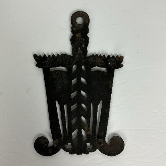 Vtg Griswold Grain Tassel Cast Iron Trivet #1903 broomstick primitive rustic USA - Picture 3 of 9